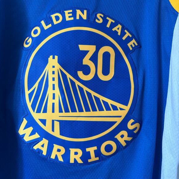 Nike Golden State Warriors Stephen Curry 30 Swingman Jersey Size S Blue Yellow - Picture 3 of 6
